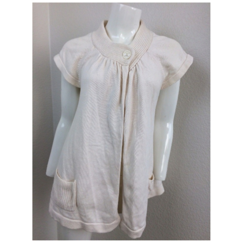 CATO BELERO MEDIUM WOMENS OFF WHITE CAPPED SLEEVE